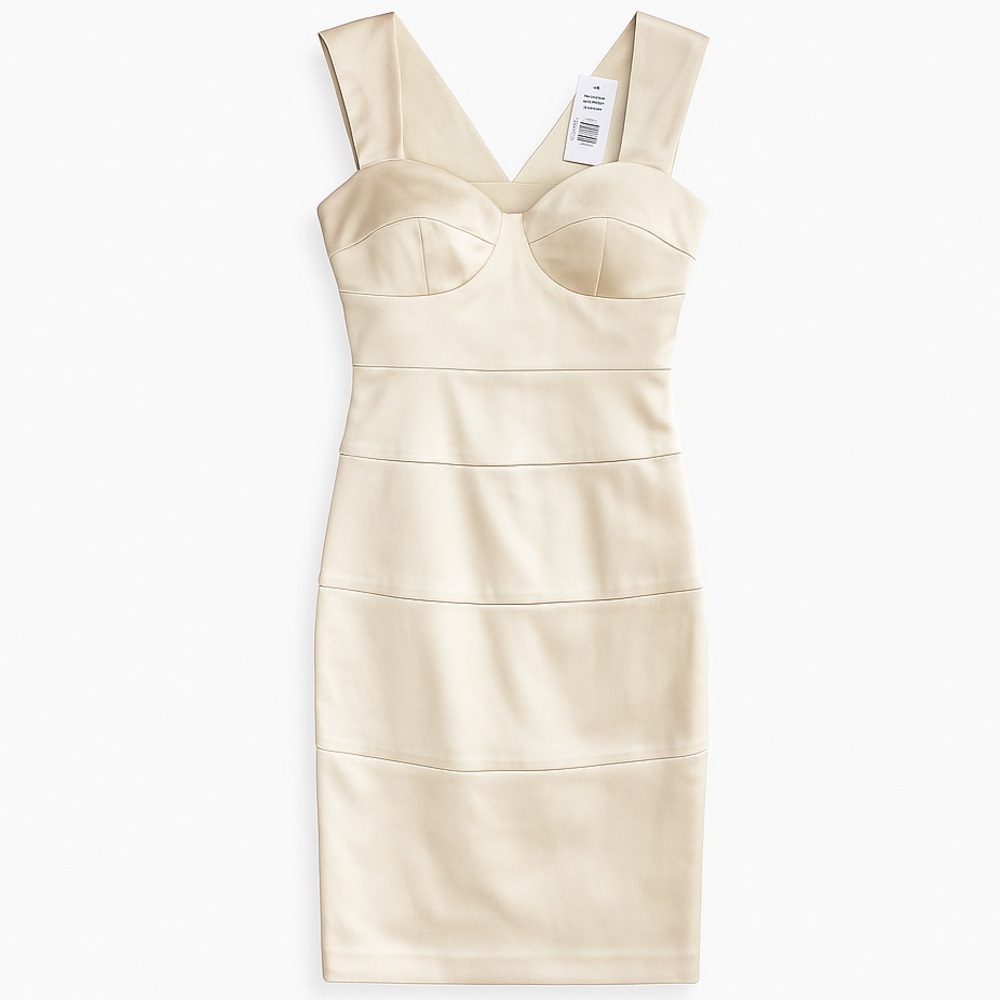 Jax Sweetheart Champagne Satin Cocktail Dress – Size 2 NWT